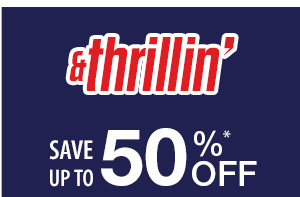 thrillin Save up to 50% off*