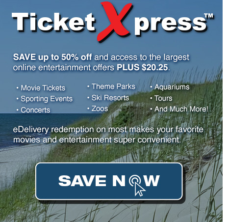 TicketXpress: SAVE up to 50% off and access to the largest online entertainment offers PLUS $20.25. SAVE NOW
