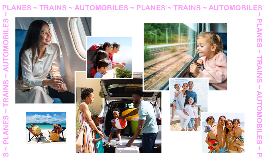 Colection of Summer Travel images on Planes, Trains, and Automobiles.