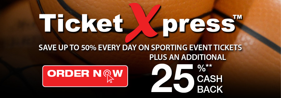 TicketXpress Save up to 50% every day on sporting event tickets plus an additional 25% Cash Back. ORDER NOW.
